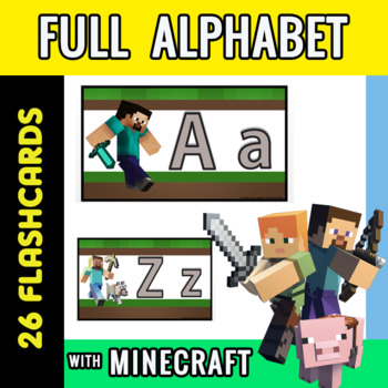 MINECRAFT Alphabet Full Letters A -Z Posters by Customized Resources