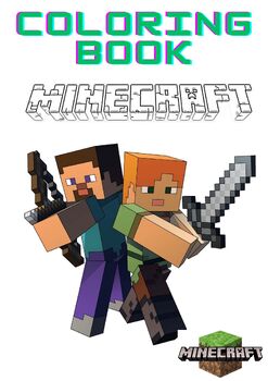 Preview of MINECRAFT, Fun Coloring in book, PDF Printable, A4, 26 pages
