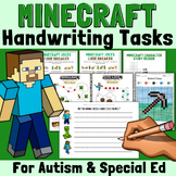 MINECRAFT Handwriting & Fine Motor Skill Bundle for Autism