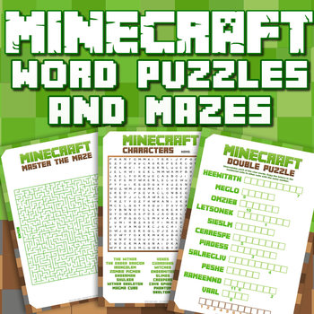 minecraft word puzzles and mazes engaging and fun by