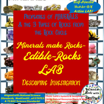 MINERALS make ROCKS LAB -- The Edible ROCKS LAB --Descriptive Investigation