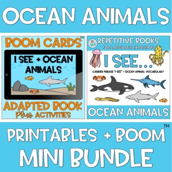 MINI BUNDLE Adapted Book I See + Ocean Sea Animals BOOM Cards™️ ...