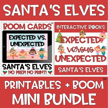 Preview of MINI BUNDLE Santa's Elves Expected Unexpected BOOM Cards™️ + Printables Social