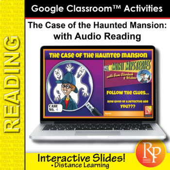 Preview of SHORT MYSTERY STORY READING - The Haunted Mansion... Digital Resource + AUDIO