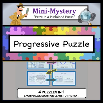 Preview of MINI-MYSTERY Progressive Puzzle #1: "Prize in a Purloined Purse"