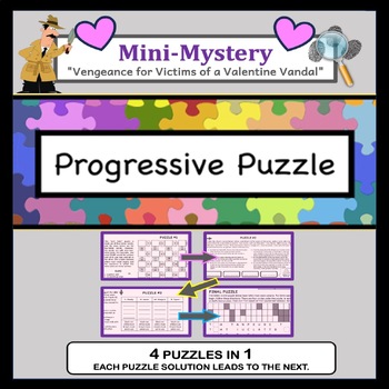 Preview of MINI-MYSTERY Progressive Puzzle #3:"Vengeance for Victims of a Valentine Vandal"