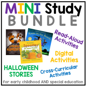Preview of MINI Story Study BUNDLE | Halloween Stories | Digital Thematic Units ECE & SPED