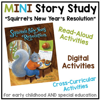 Preview of MINI Story Study | "Squirrel's New Year's Resolution" | Digital Thematic Unit