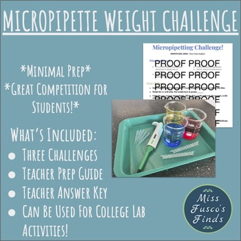Preview of MINIMAL PREP Micropipette Weight Challenge - HIGH SCHOOL OR COLLEGE
