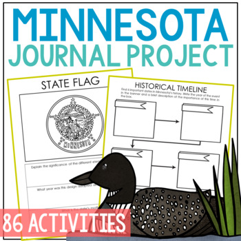 Preview of MINNESOTA State History Research Project | Social Studies Activity Worksheets