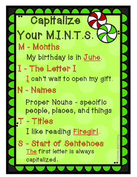 MINTS Capitalization Anchor Chart by Palmetto State Primary | TpT
