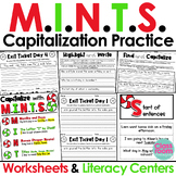 MINTS Capitalization Practice | Worksheets and Centers Packet
