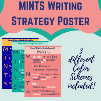 Preview of MINTS Grammar Reminder Poster-Writing Strategy