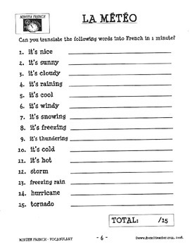 minute french vocabulary french vocabulary builder grade 4 8