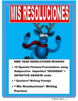 Preview of MIS RESOLUCIONES-Quisiera"AR/ER/IR Verbs Subjunctive Imperfect-Distance Learning