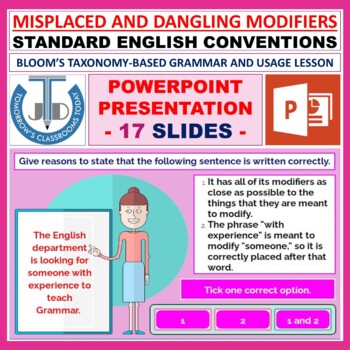 Preview of MISPLACED MODIFIERS AND DANGLING MODIFIERS: POWERPOINT PRESENTATION