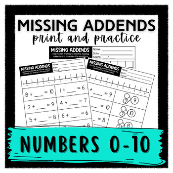 Preview of MISSING ADDENDS (0-10)