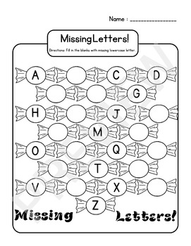 MISSING ALPHABET - FILL IN THE MISSING LETTER | FOR PRESCHOOL - PRE-K ...