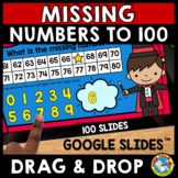 MISSING NUMBER TO 100 1-20 21-40 CHART GAME GOOGLE SLIDES 