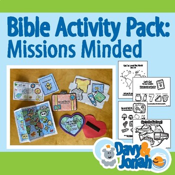 MISSIONS MINDED BIBLE ACITIVTY PACK by Davy and Jonah | TPT