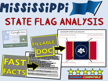 Preview of MISSISSIPPI State Flag Analysis: fillable boxes, analysis, fast facts