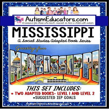 Preview of MISSISSIPPI State Symbols ADAPTED BOOK for Special Education and Autism