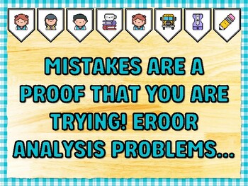 Preview of MISTAKES ARE A PROOF THAT YOU ARE TRYING! EROOR ANALYSIS PROBLEMS... Math Bul
