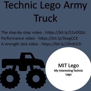 Preview of Serious Real-Life Math Fun activity!  Building an MIT Lego - Army Truck
