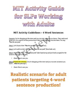 Preview of MIT Therapy Guide For SLPs (4-word Sentence Production) #2