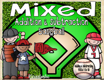 Preview of MIXED Addition & Subtraction Baseball