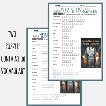 MIXED UP FILES OF MRS. BASIL E. FRANKWEILER word scramble puzzle