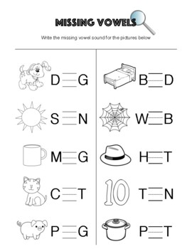 missing missing vowels teaching resources teachers pay teachers