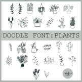 MJ Letters - Doodle Font - Plants