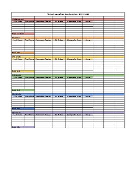 Preview of ML / ELL / ESL Student List : K-5