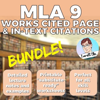 Preview of MLA 9 Works Cited Page & In-Text Citations: Notes and Worksheets