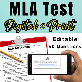 Preview of MLA 9th Edition Test - Digital and Print - Editable with Answer Key