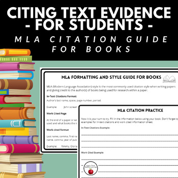 Preview of Citing Text Evidence - Citing Books - MLA Book Citations for Students