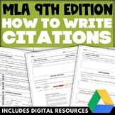 MLA CITATION WORKSHEETS Digital Activities Reading and Wri