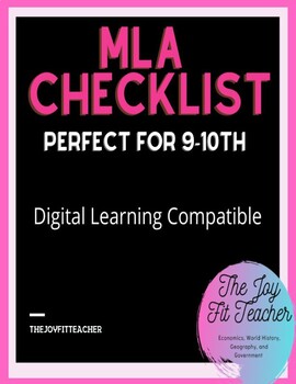 Preview of MLA Checklist for Students - Digital Learning Compatible