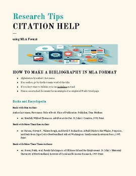 Preview of MLA Citation Help Page (MLA 8th edition)