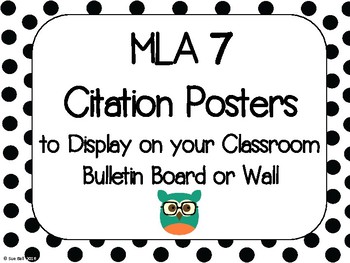 Preview of MLA Citation Posters - 7th Edition