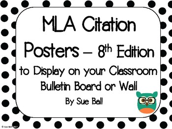 Preview of MLA Citation Posters - 8th Edition