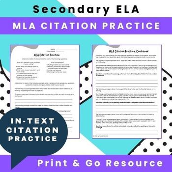 Preview of Volume 1: MLA Citation Practice: In-text Citations