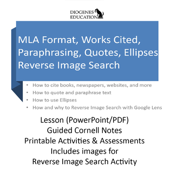 Preview of MLA Format Works Cited: Citations, Citing Text Evidence, Paraphrasing, Ellipses