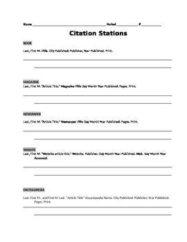 Preview of MLA Citation Stations