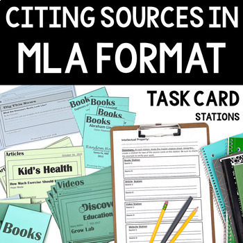 Preview of MLA Citation Task Card Stations