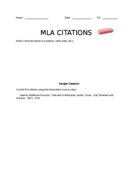 Preview of MLA Citations