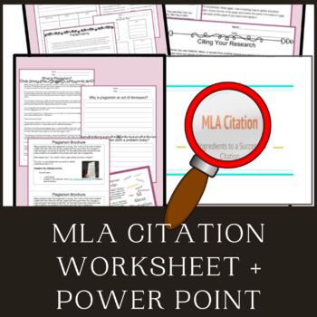 MLA Citation Worksheets and Practice by Rebekah Sayler | TpT