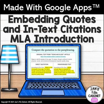 Preview of MLA Embedding Quotations and In-Text Citations CITING SOURCES Google Apps