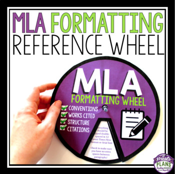 Preview of MLA Formatting 9th Edition - MLA Interactive Wheel Essay Writing Reference
